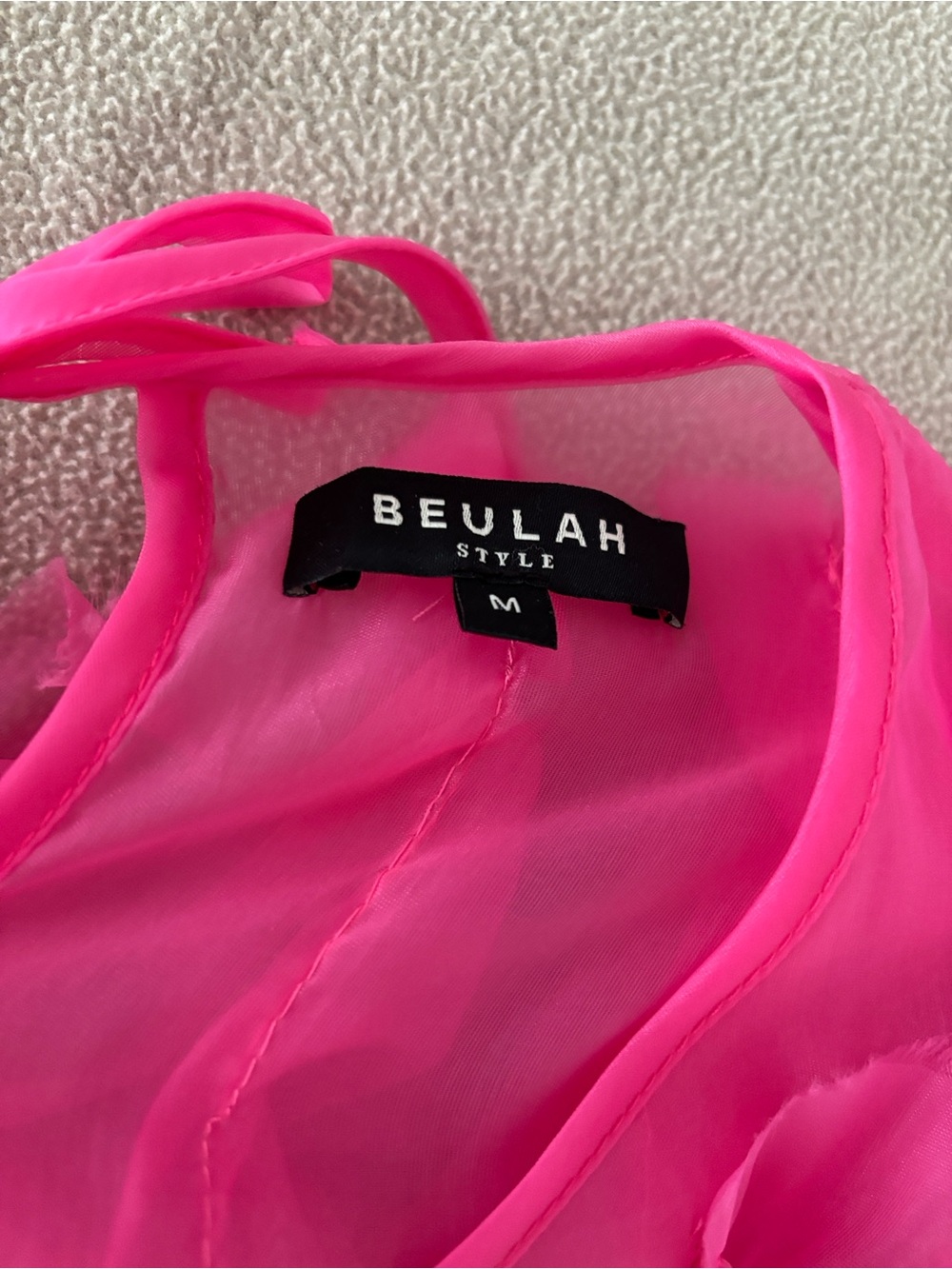 Pink Ruffled - Women's Statement Top - Picture 4 of 4